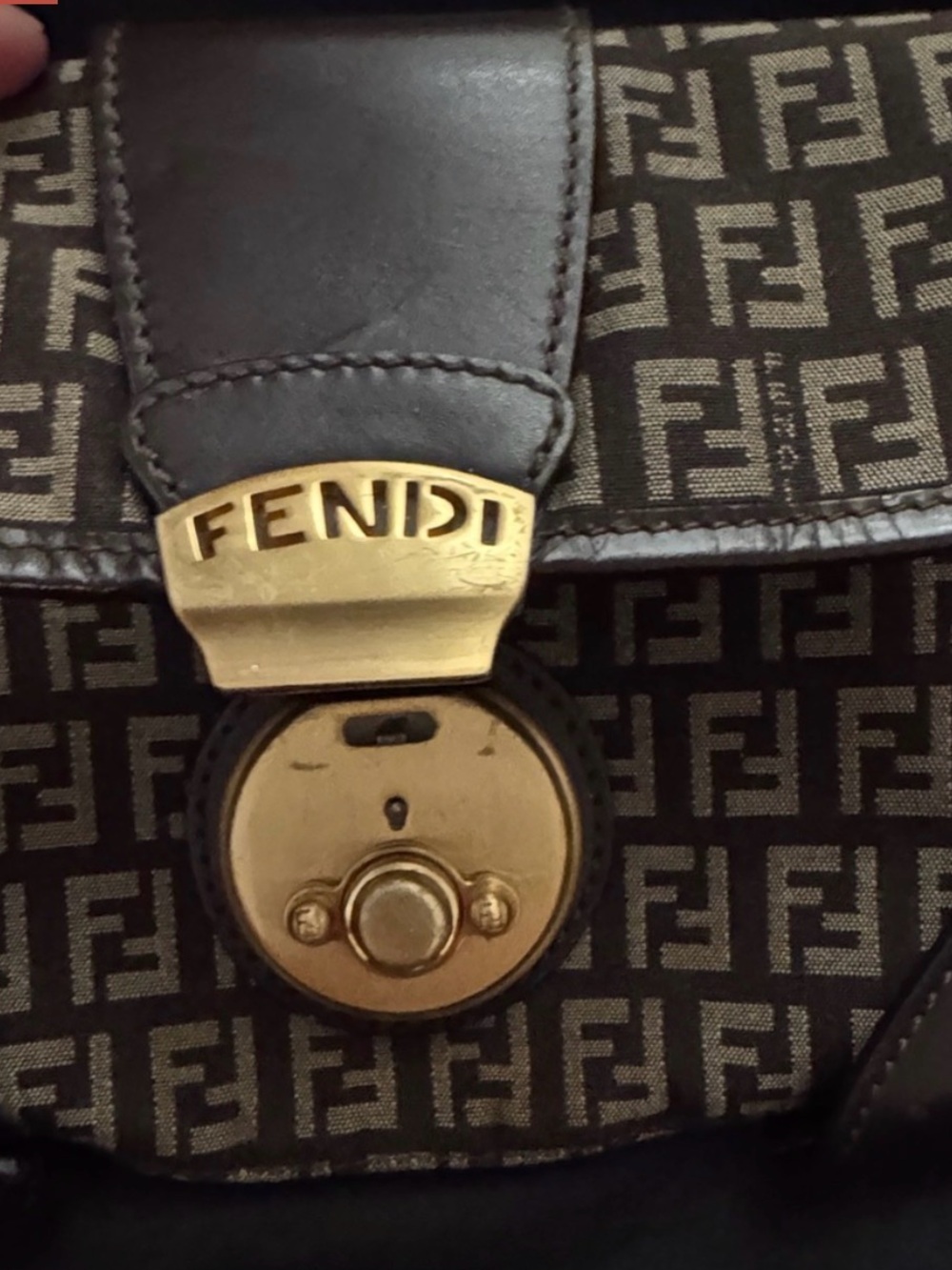 Fendi Monogram Canvas Shoulder Bag with Gold Hardware - Picture 3 of 8